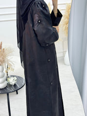 C 1136 Black Organza Abaya