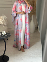 C 1204 Pink Printed Abaya