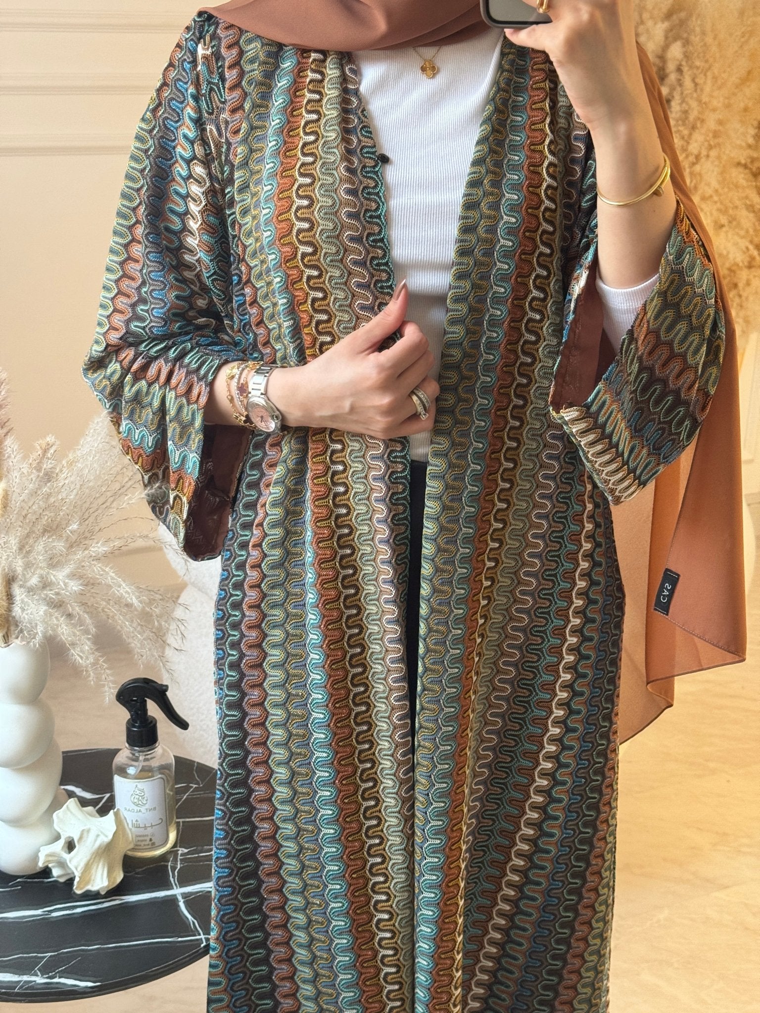 C 1223 Clay Wave Abaya