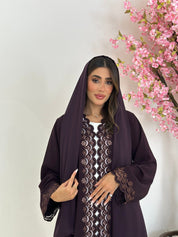 C 1228 Brown Lace Abaya