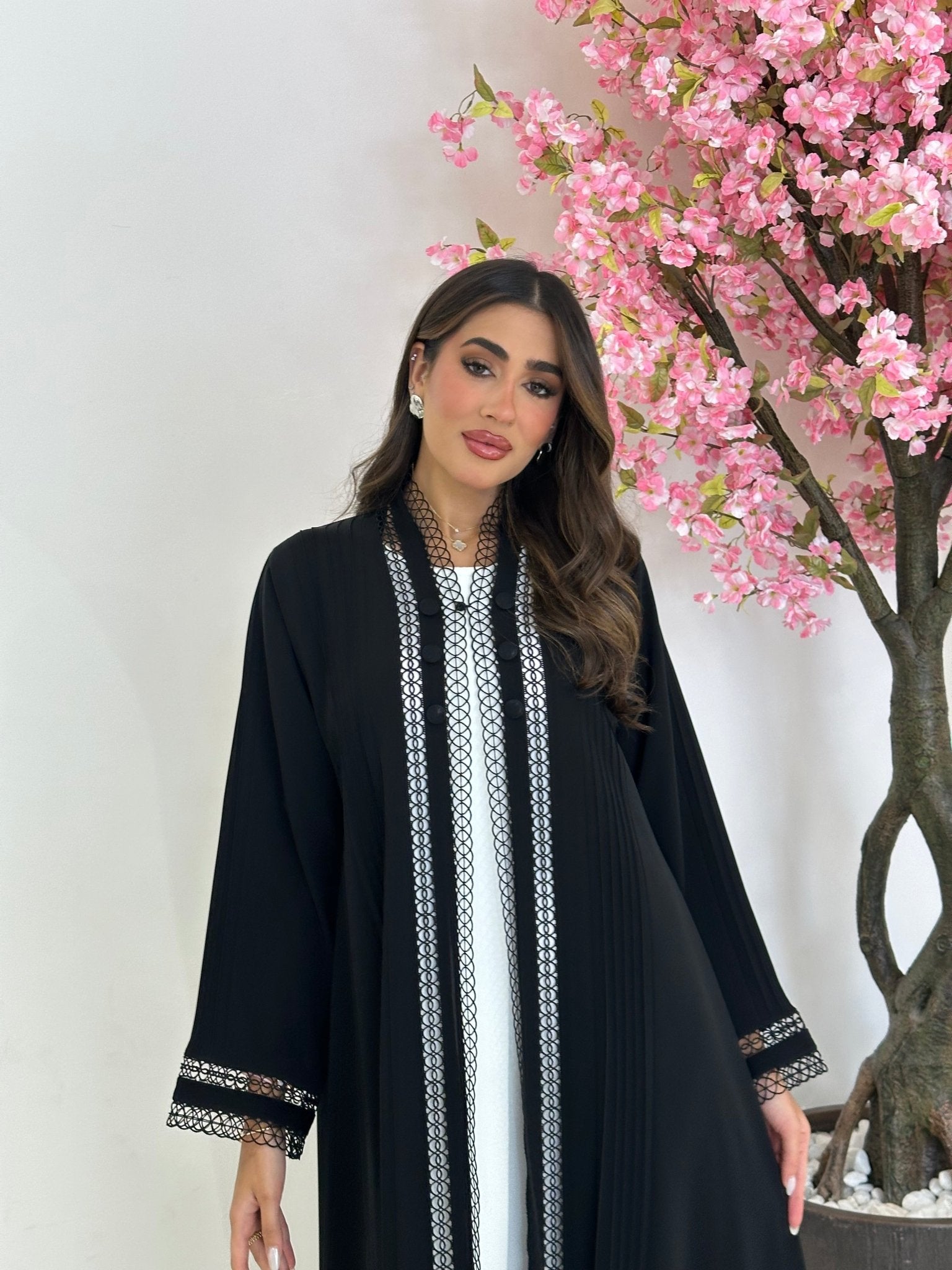 C 1240 Black Lace Abaya