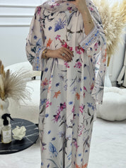 C 1250 Lavender Printed Abaya
