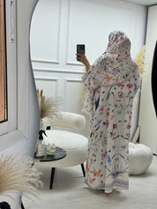 C 1250 Lavender Printed Abaya
