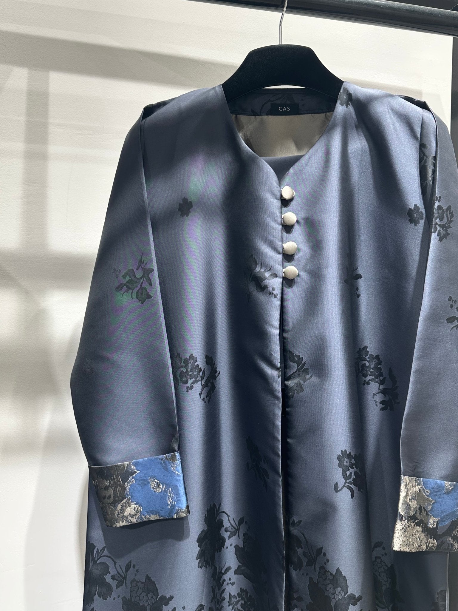 C 1255 - 02 Blue Gold Printed Abaya
