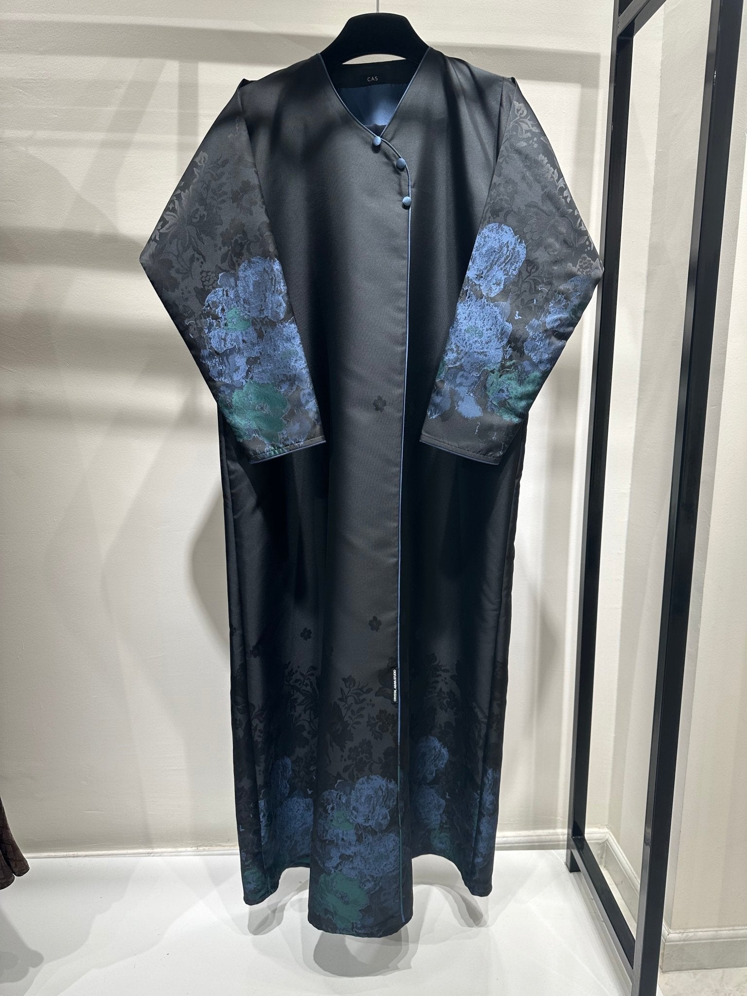 C 1255 - 06 Blue Black Printed Abaya