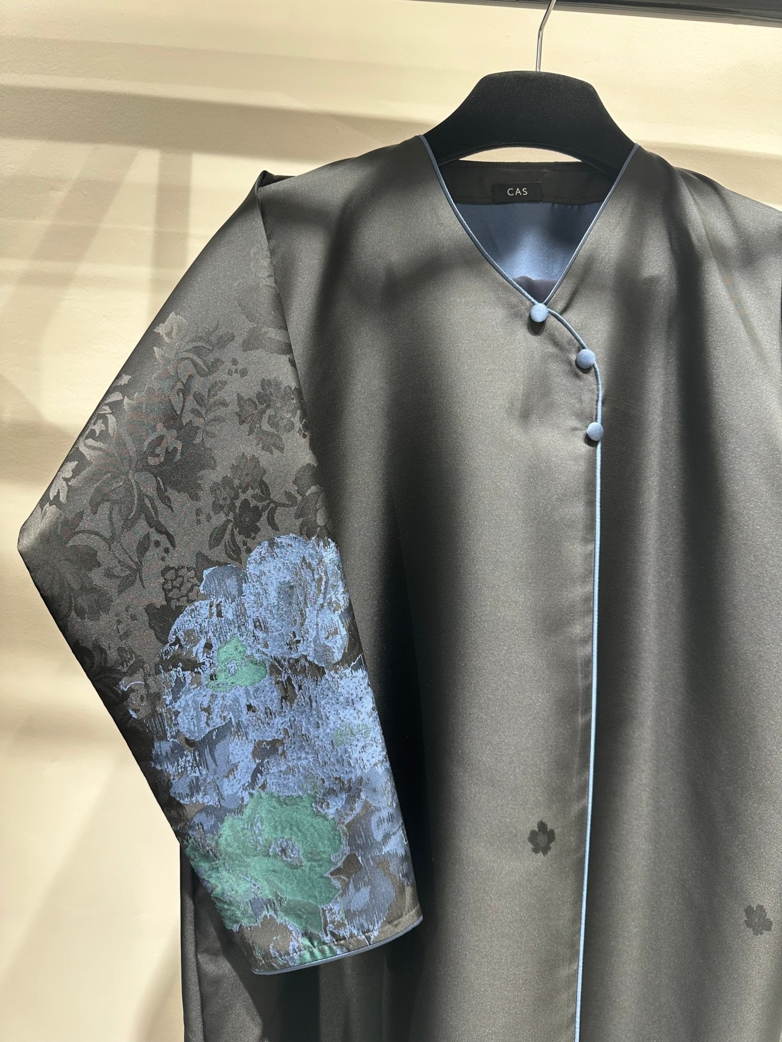 C 1255 - 06 Blue Black Printed Abaya