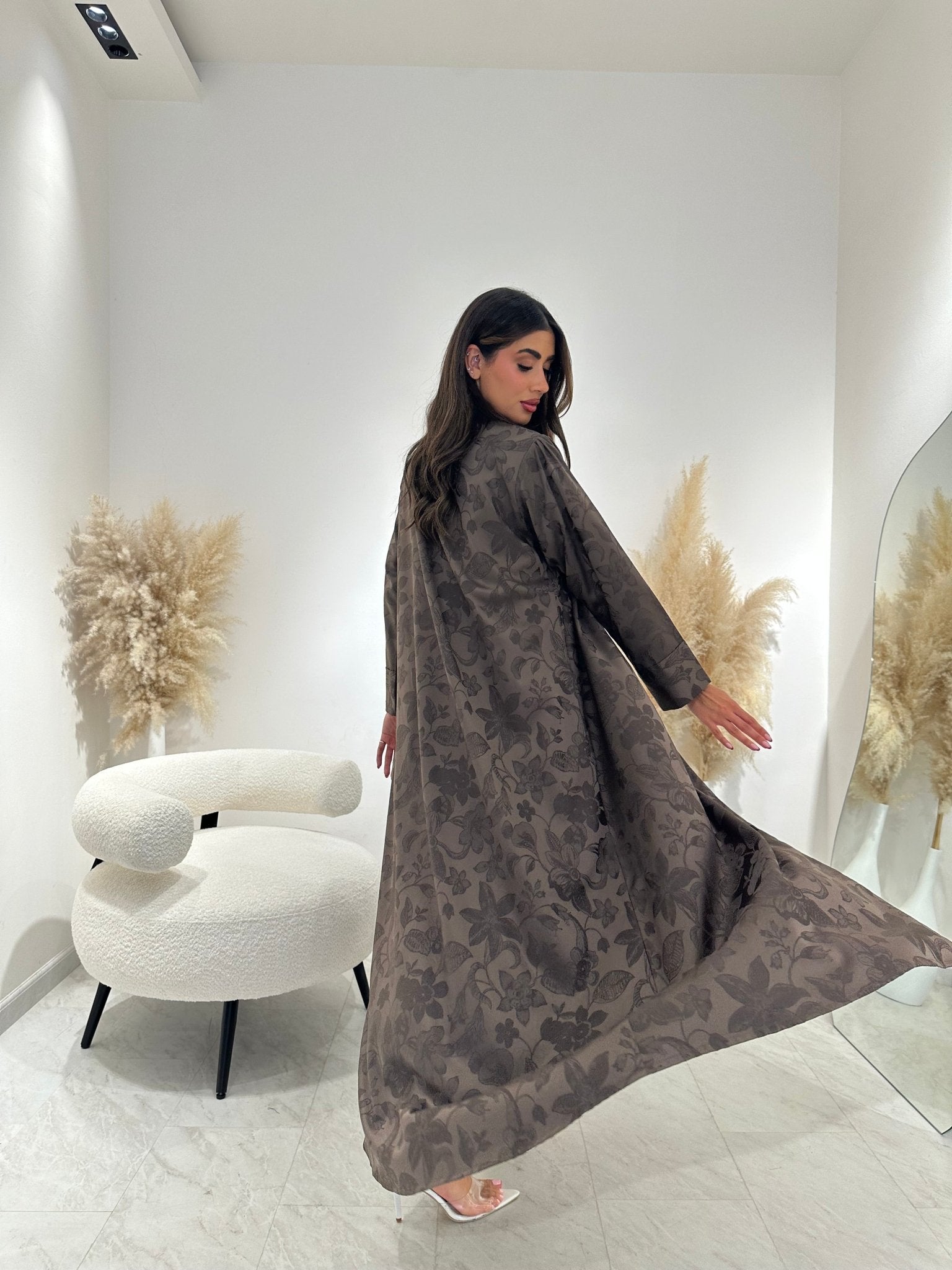 C 1258 - 01 Sepia Blossom Printed Abaya