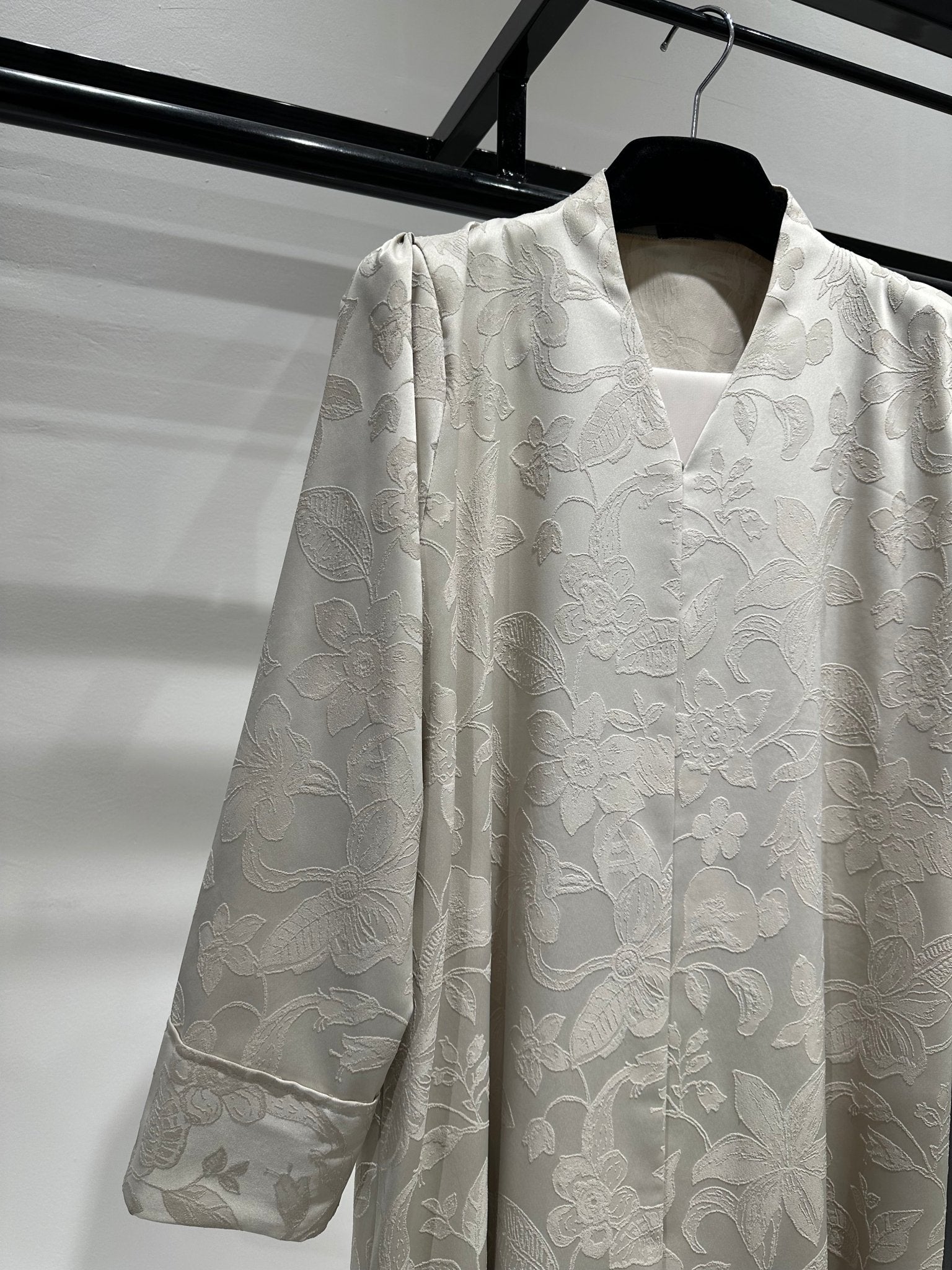 C 1258 - 03 Beige Blossom Printed Abaya