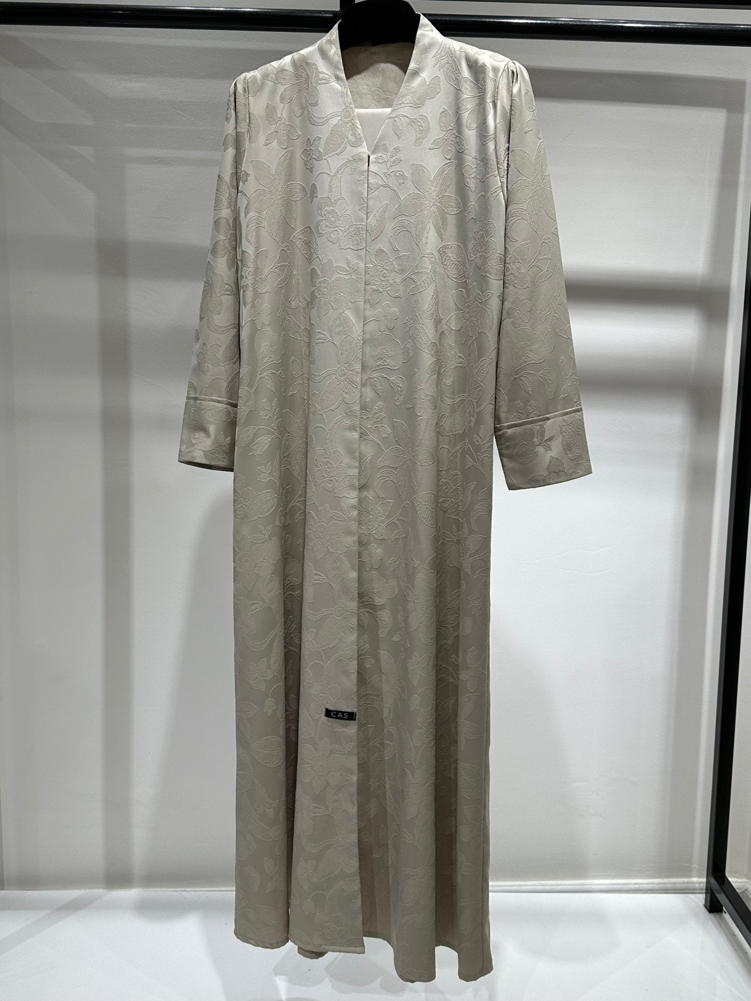 C 1258 - 03 Beige Blossom Printed Abaya
