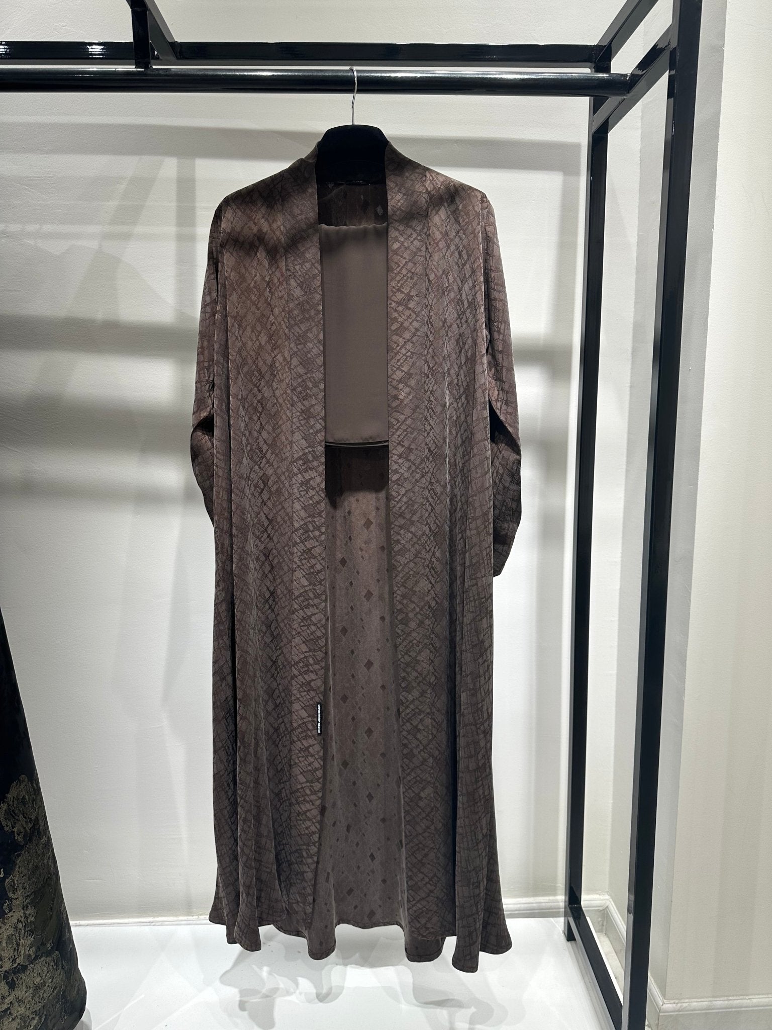 C 1261 - 02 Brown Patterned Printed Abaya