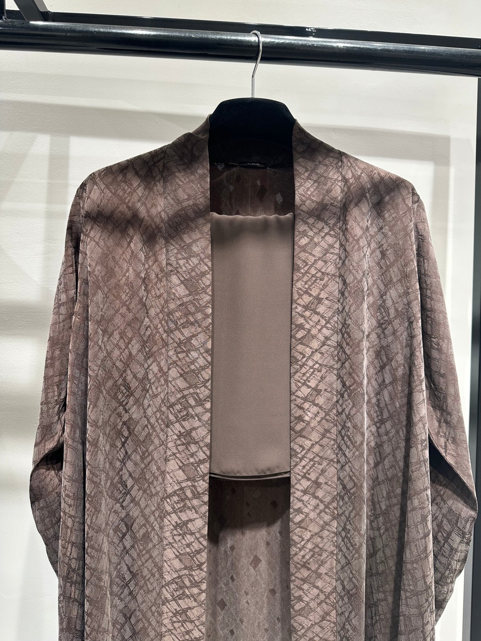 C 1261 - 02 Brown Patterned Printed Abaya