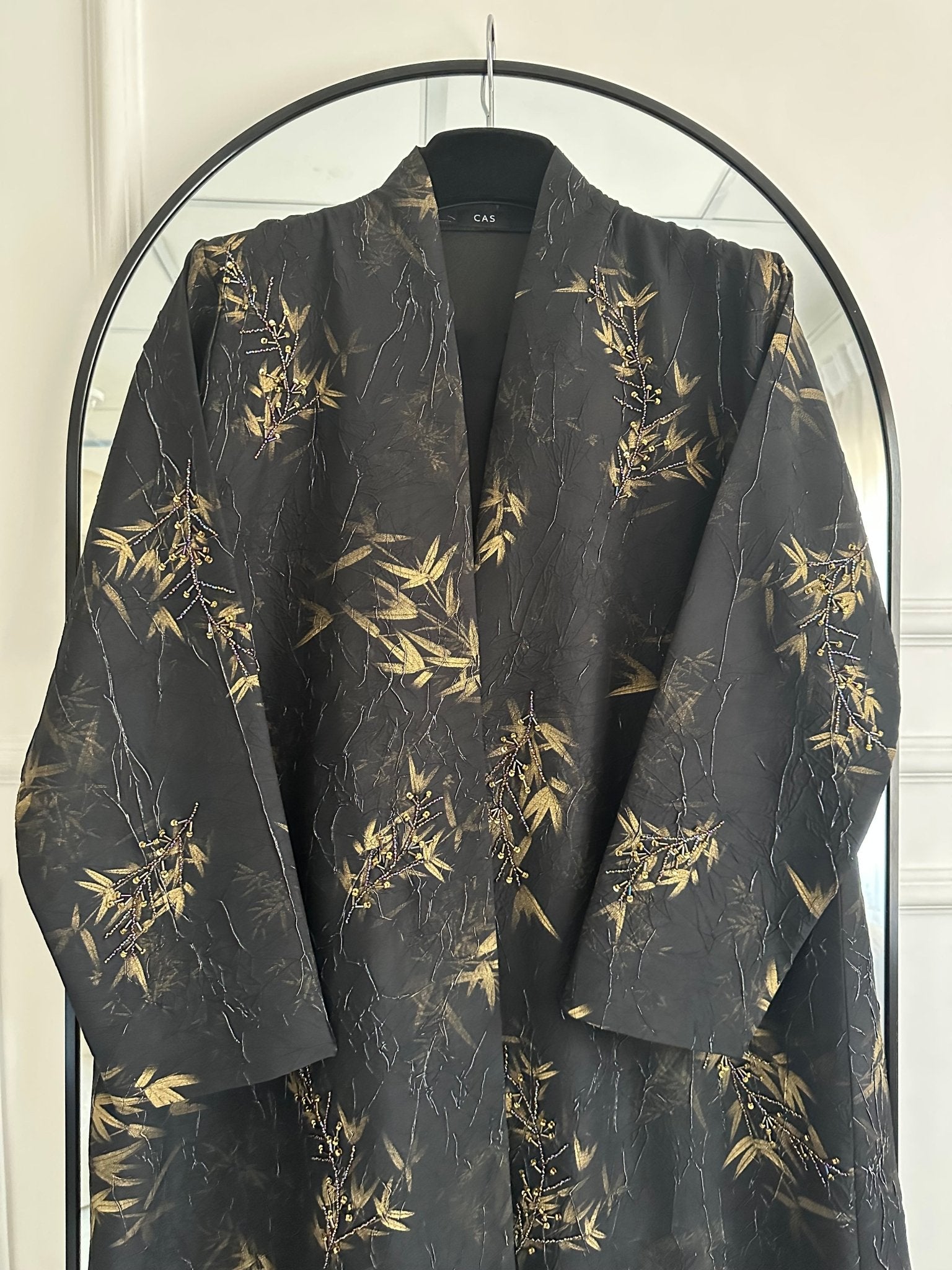 C 1266 - 02 Dark Gold Beaded Abaya