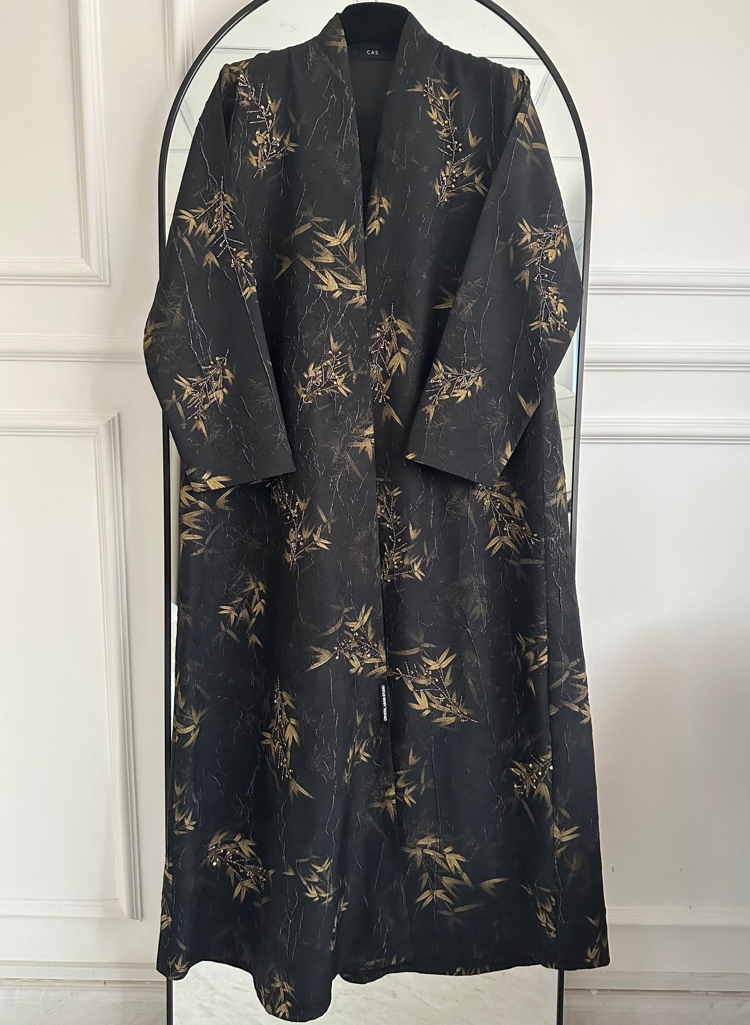C 1266 - 02 Dark Gold Beaded Abaya