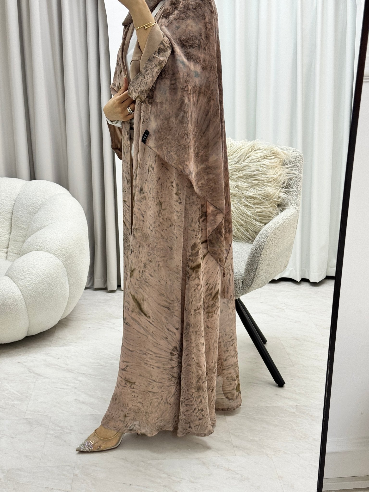 C 1279 - 05 Caramel Tie Dye Abaya