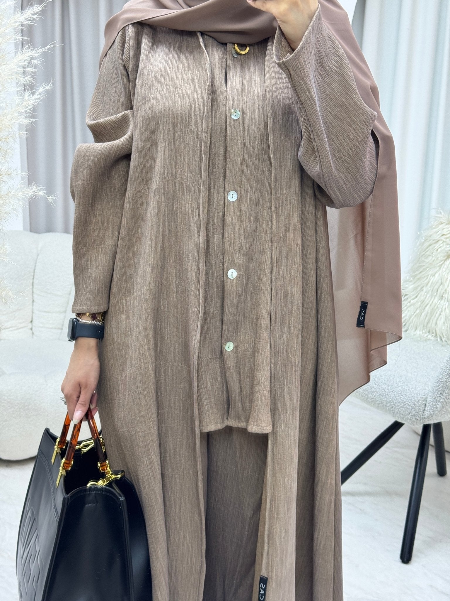 C 1285 - 02 Light Brown Travel Set Abaya