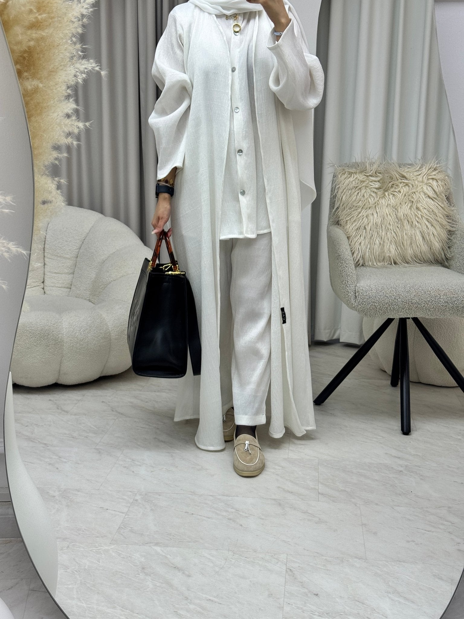 C 1285 - 03 White Travel Set Abaya