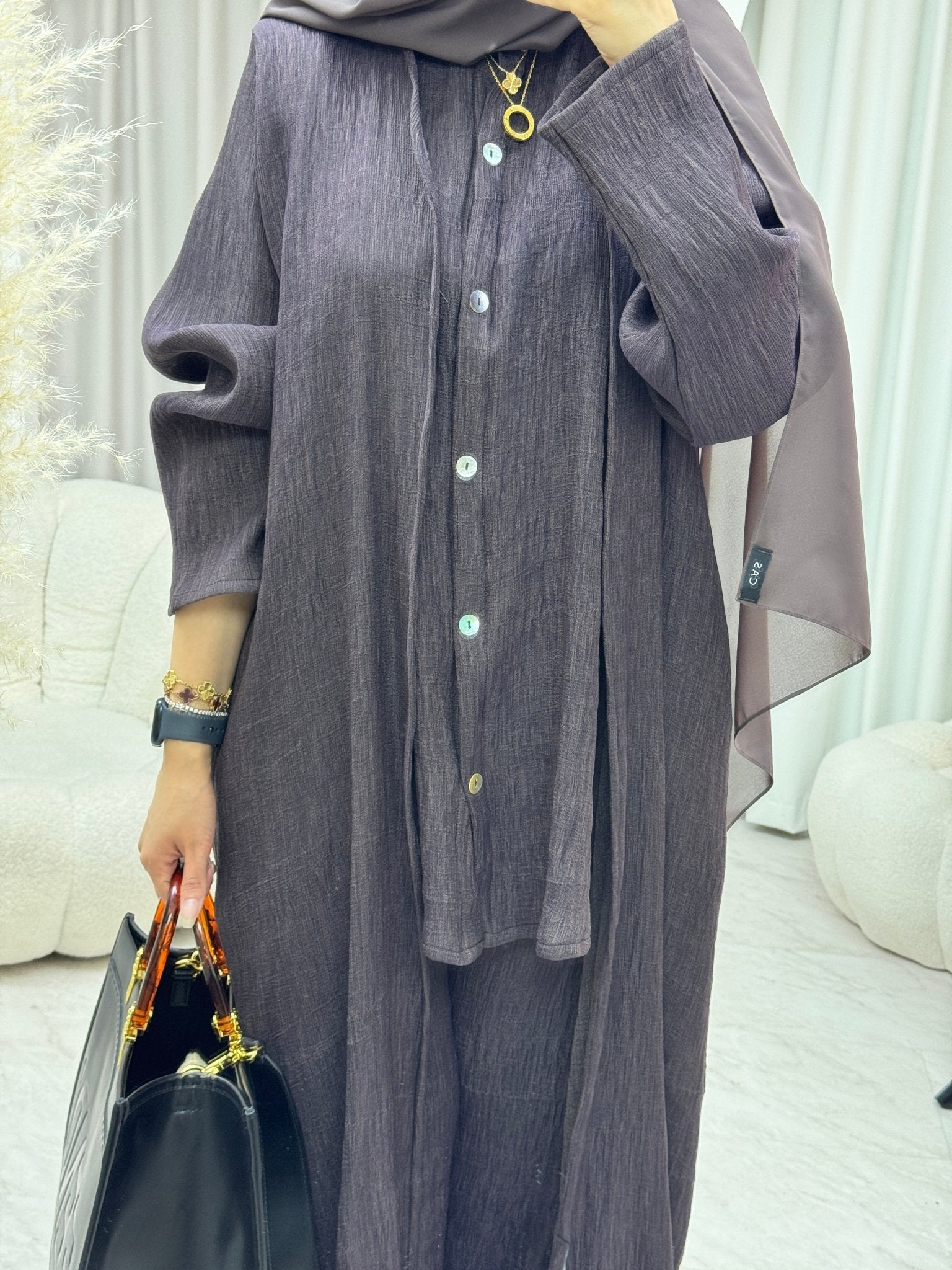 C 1285 - 05 Dark Purple Travel Set Abaya