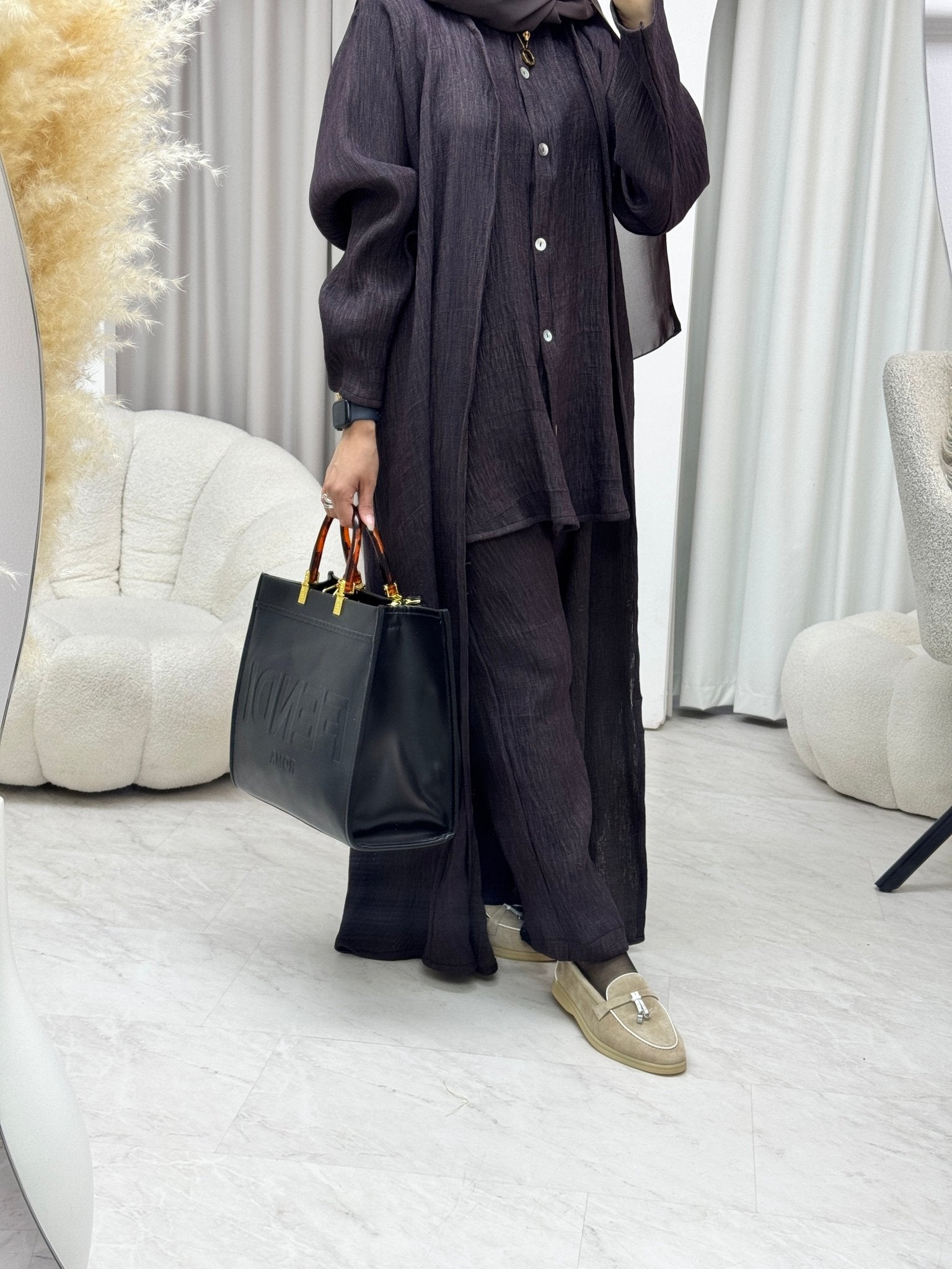 C 1285 - 05 Dark Purple Travel Set Abaya