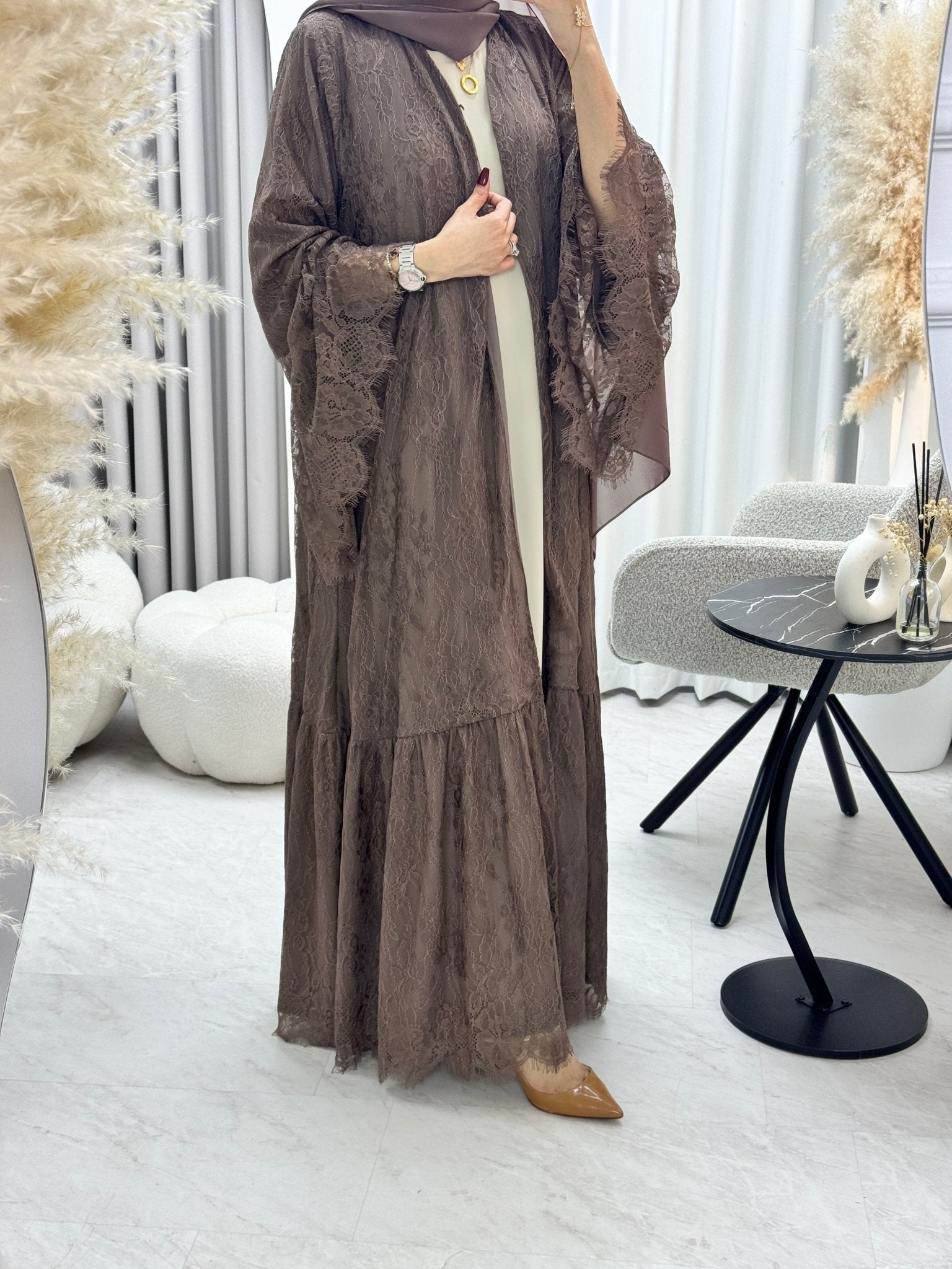 C 1290 - 03 Cocoa Dantel Abaya