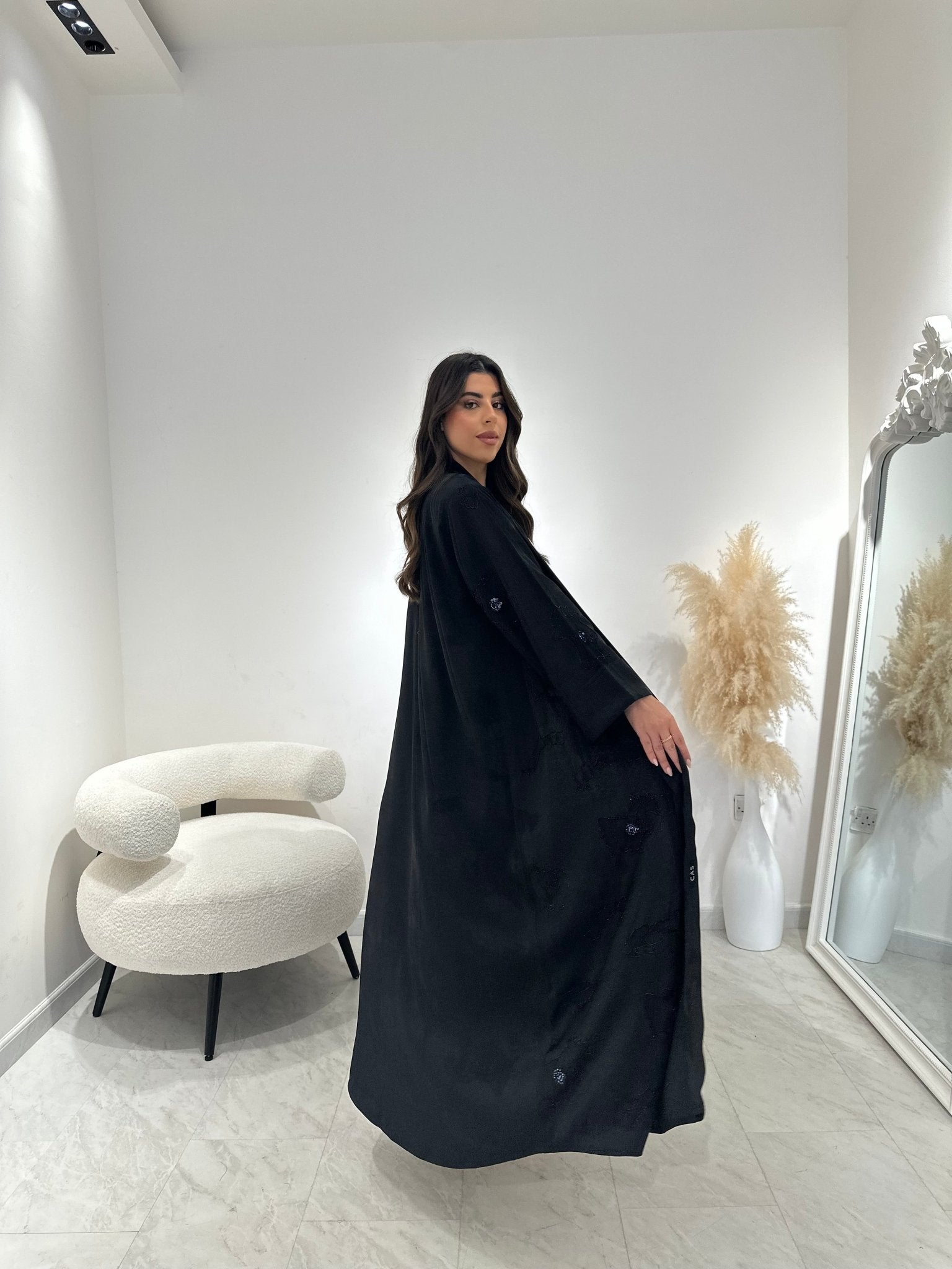 C 1312 Black Beaded Abaya