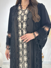 C 1314 Black Lace Abaya