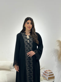 عباية دانتيل سوداء C 1318 - XS / 49
