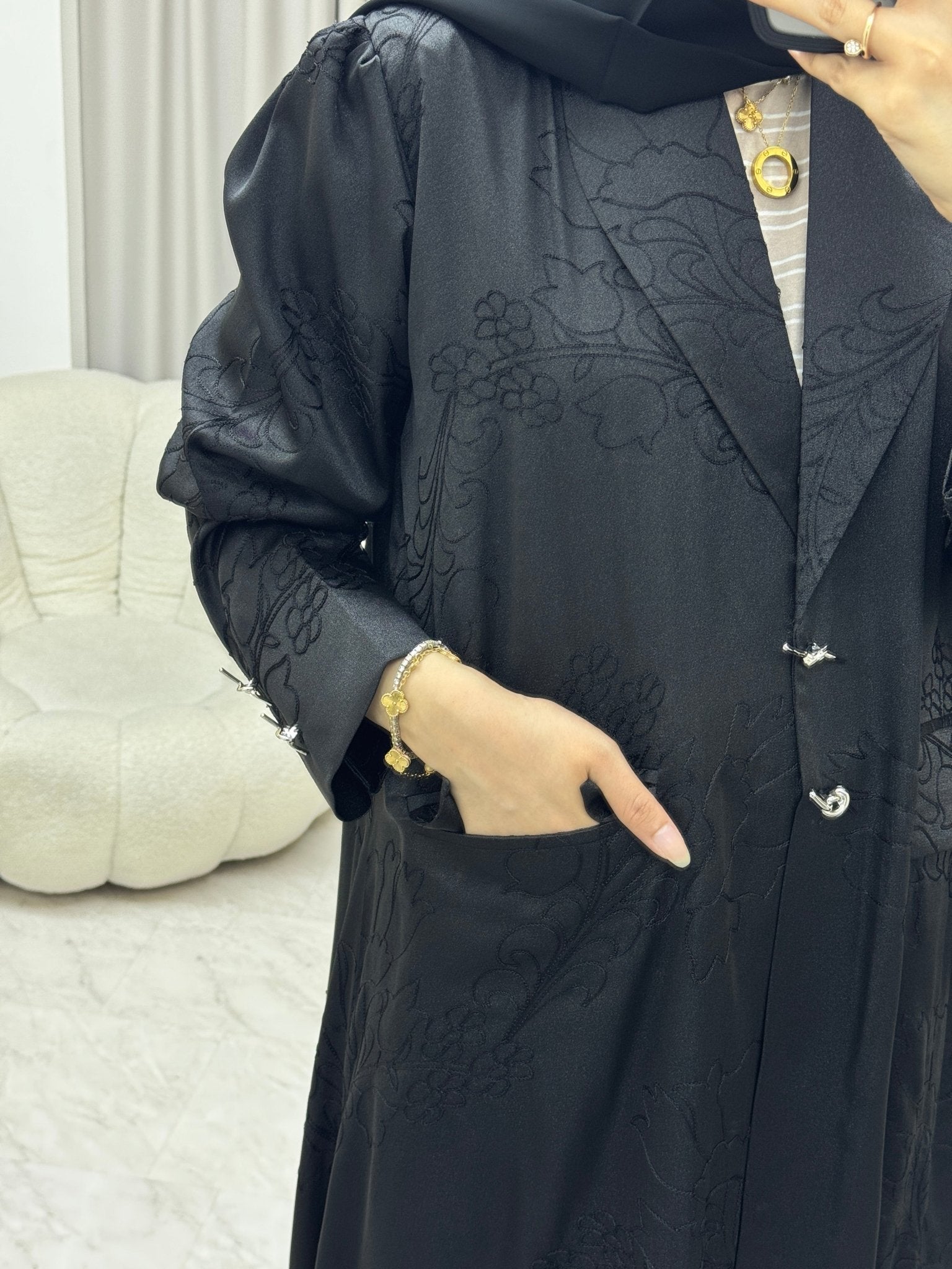 C 1334 Black Coat Abaya