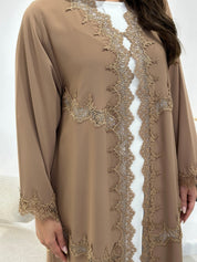 C 1344 Camel Lace abaya