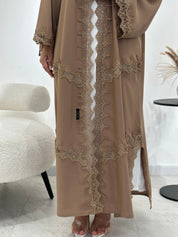C 1344 Camel Lace abaya