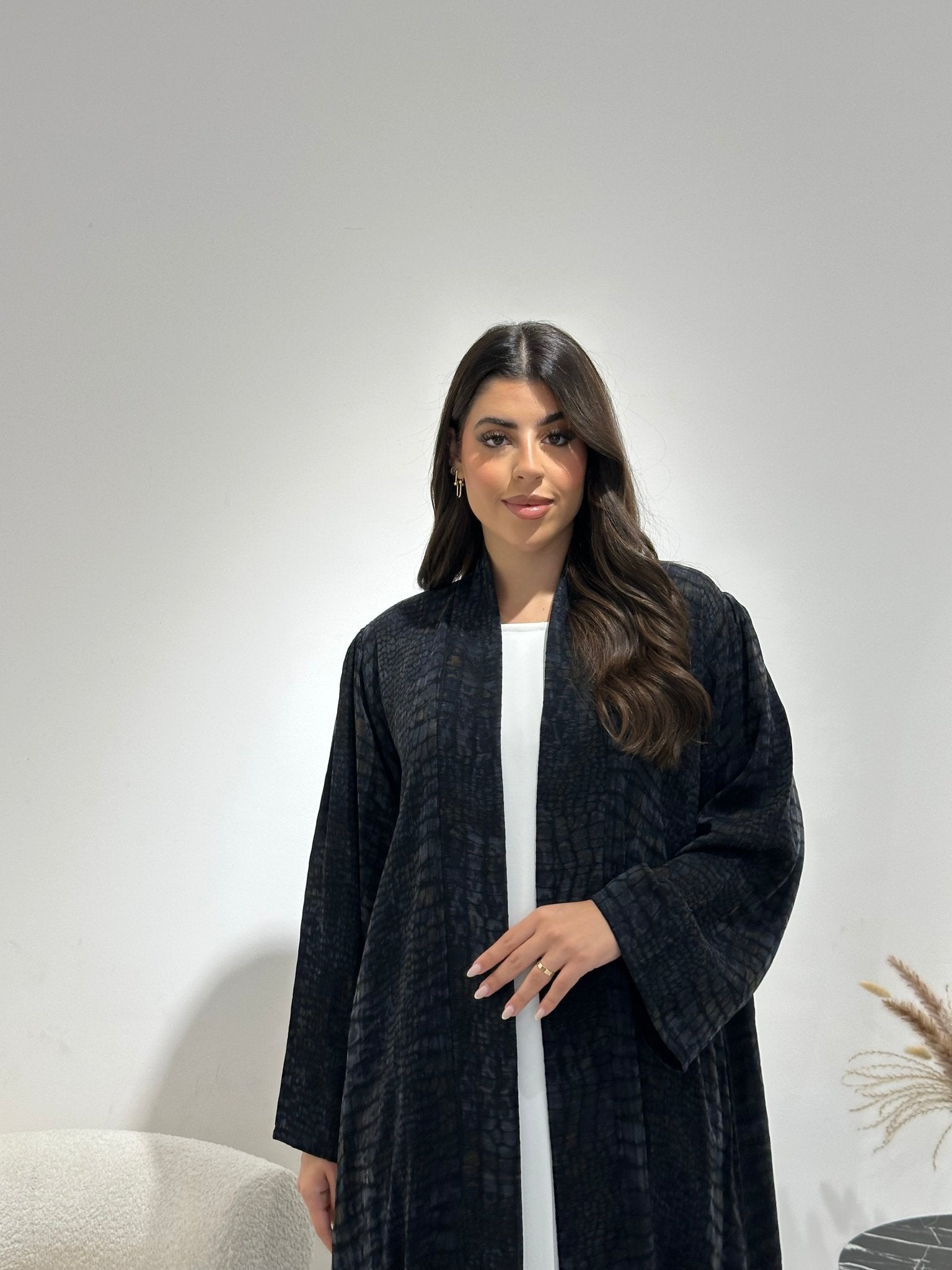 C 1347 Grey black Abaya