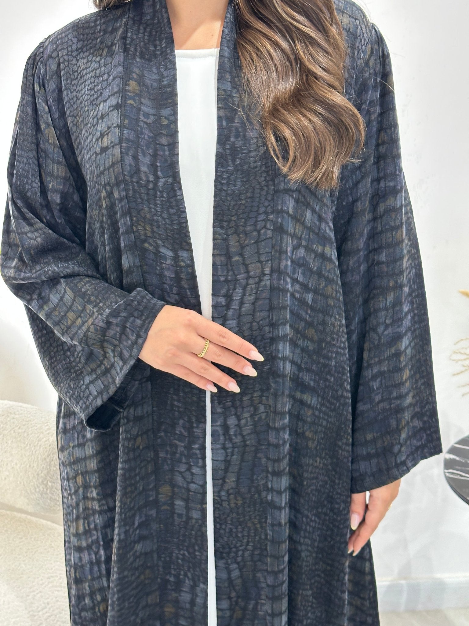 C 1347 Grey black Abaya