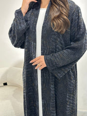C 1347 Grey black Abaya