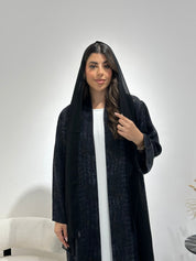 C 1347 Grey black Abaya