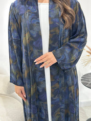 C 1348 Blue Gold Abaya