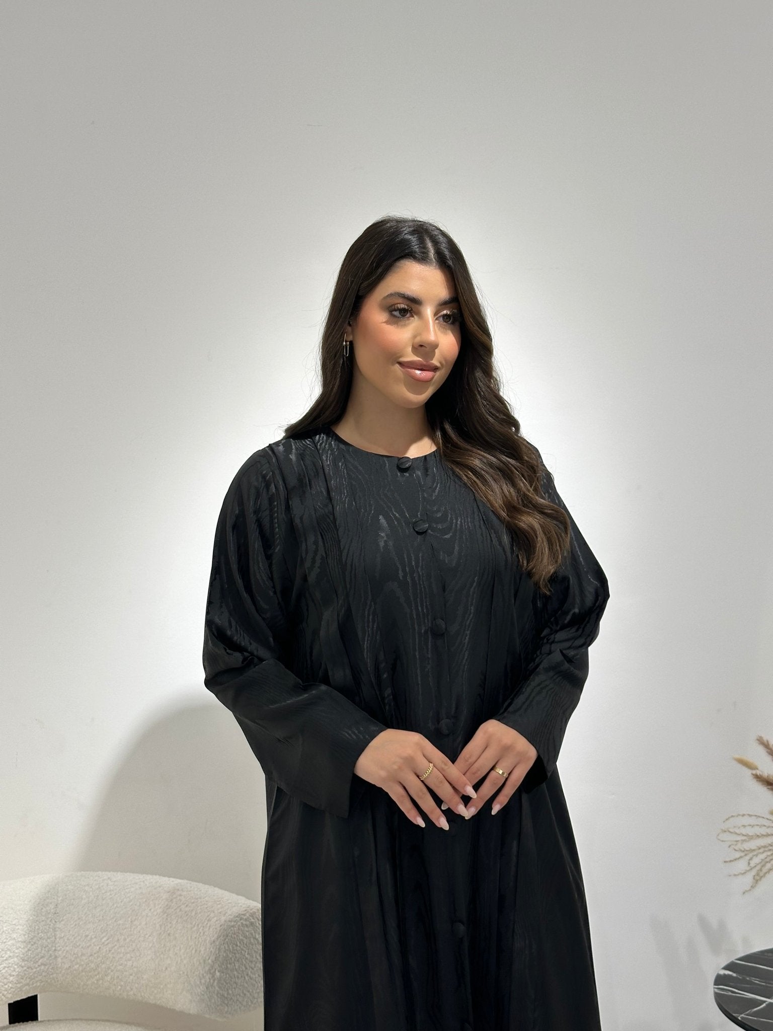 C 1355 Black Striped Abaya
