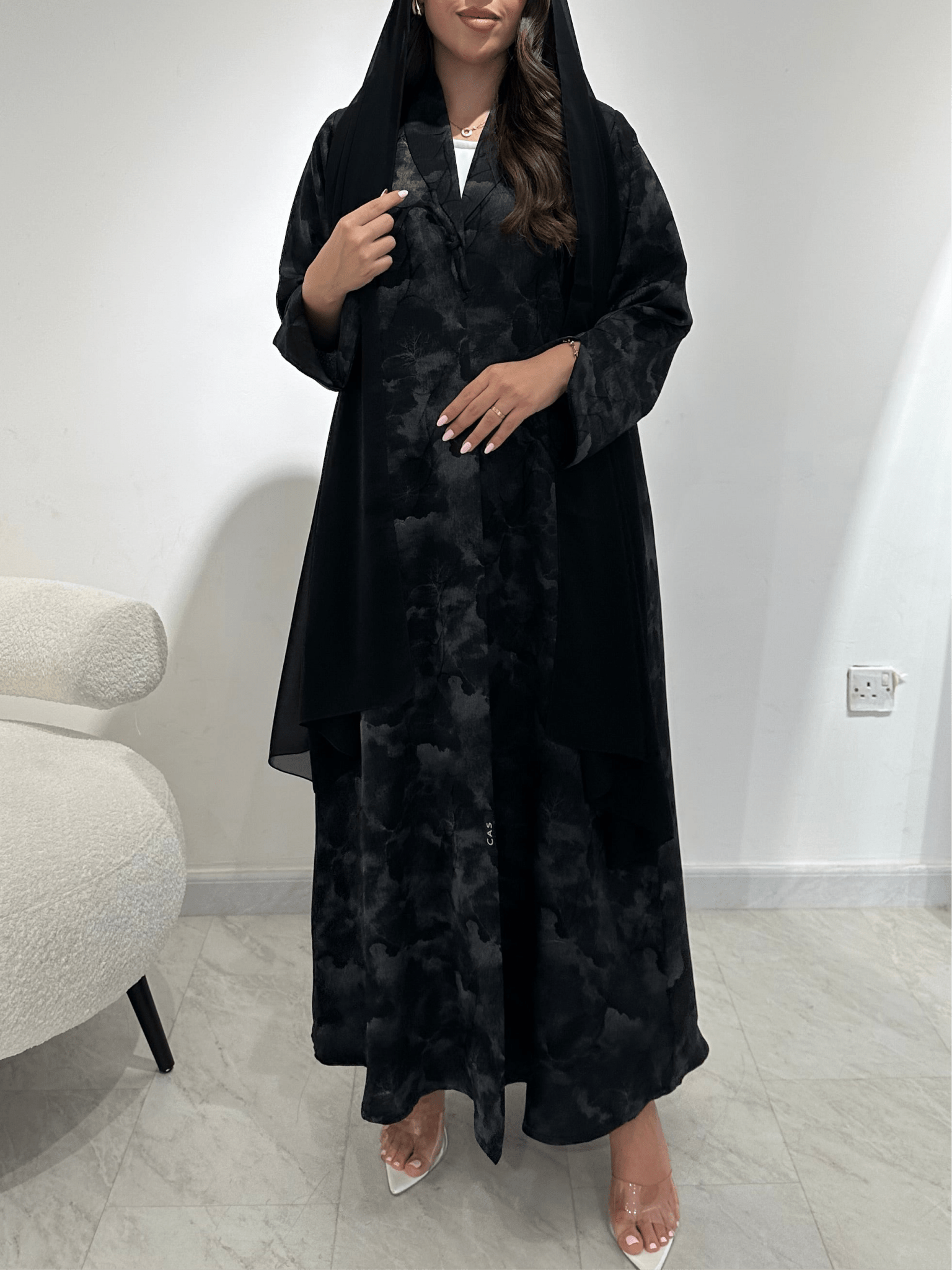 C 1356 - 01 Black Printed Abaya