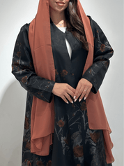 C 1357 - 01 Cinnamon Peacock Printed Abaya