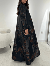 C 1357 - 01 Cinnamon Peacock Printed Abaya