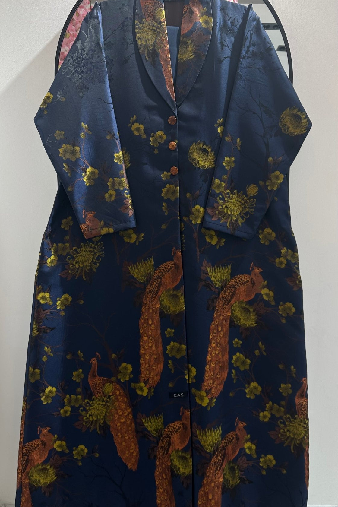 C 1357 - 06 Blue Peacock Printed Abaya