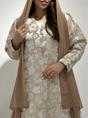 C 1359 - 01 Golden Floral Printed Abaya