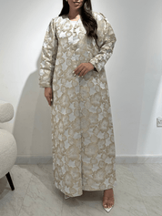 C 1359 - 01 Golden Floral Printed Abaya