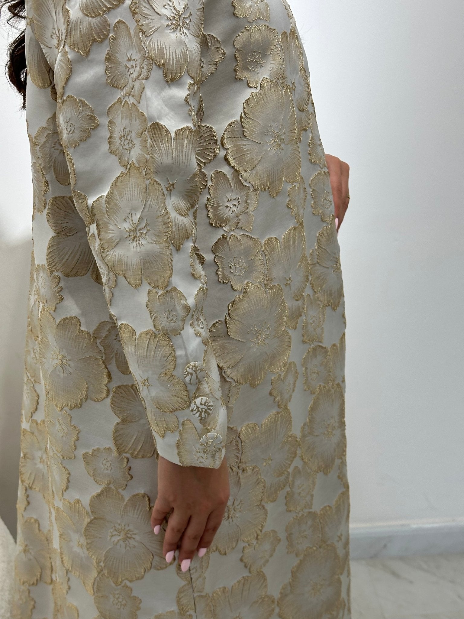 C 1359 - 01 Golden Floral Printed Abaya