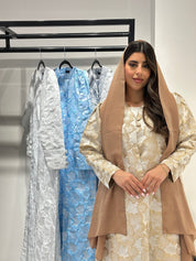 C 1359 - 01 Golden Floral Printed Abaya