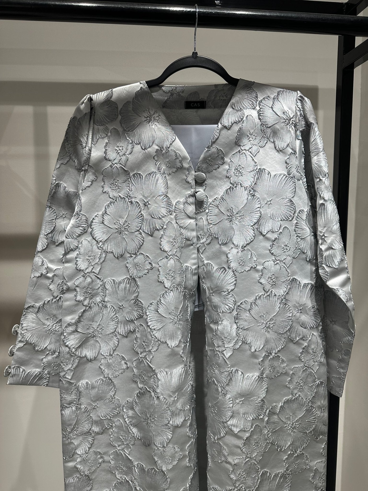 C 1359 - 02 Grey Floral Printed Abaya