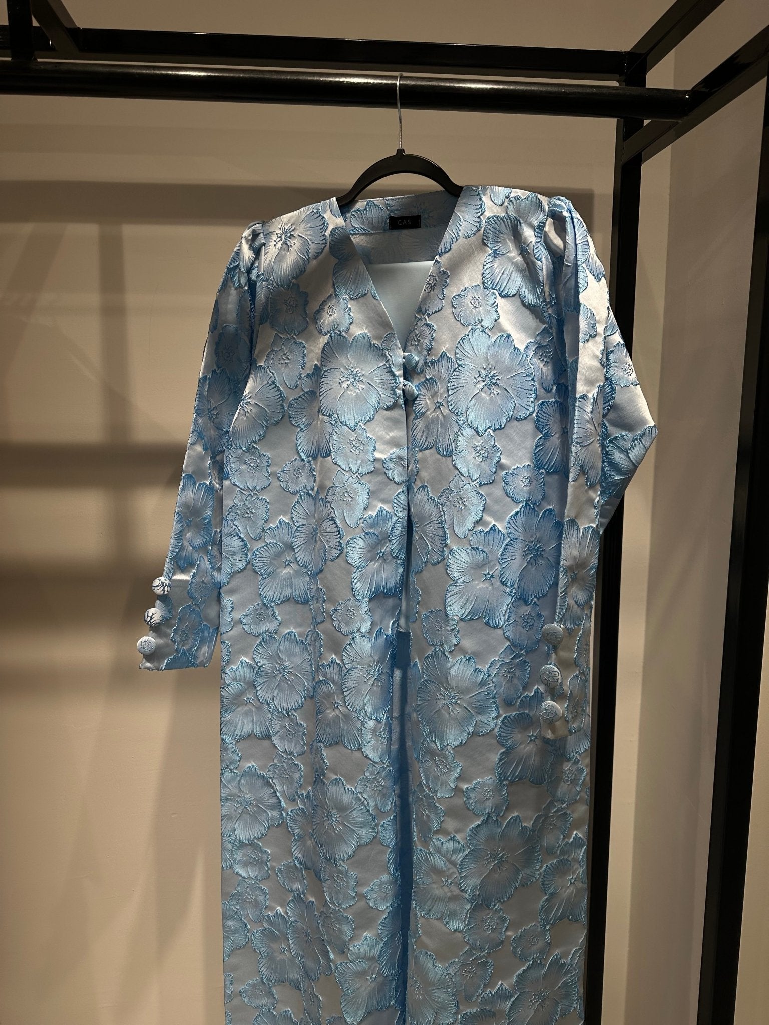 C 1359 - 03 Blue Floral Printed Abaya