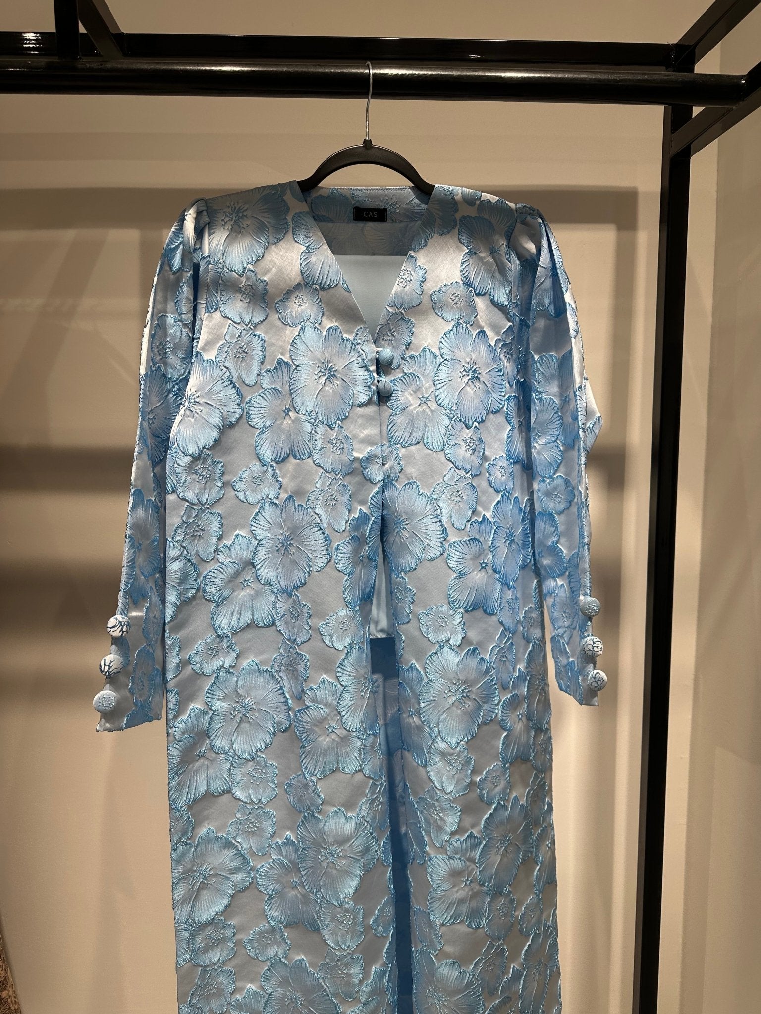 C 1359 - 03 Blue Floral Printed Abaya
