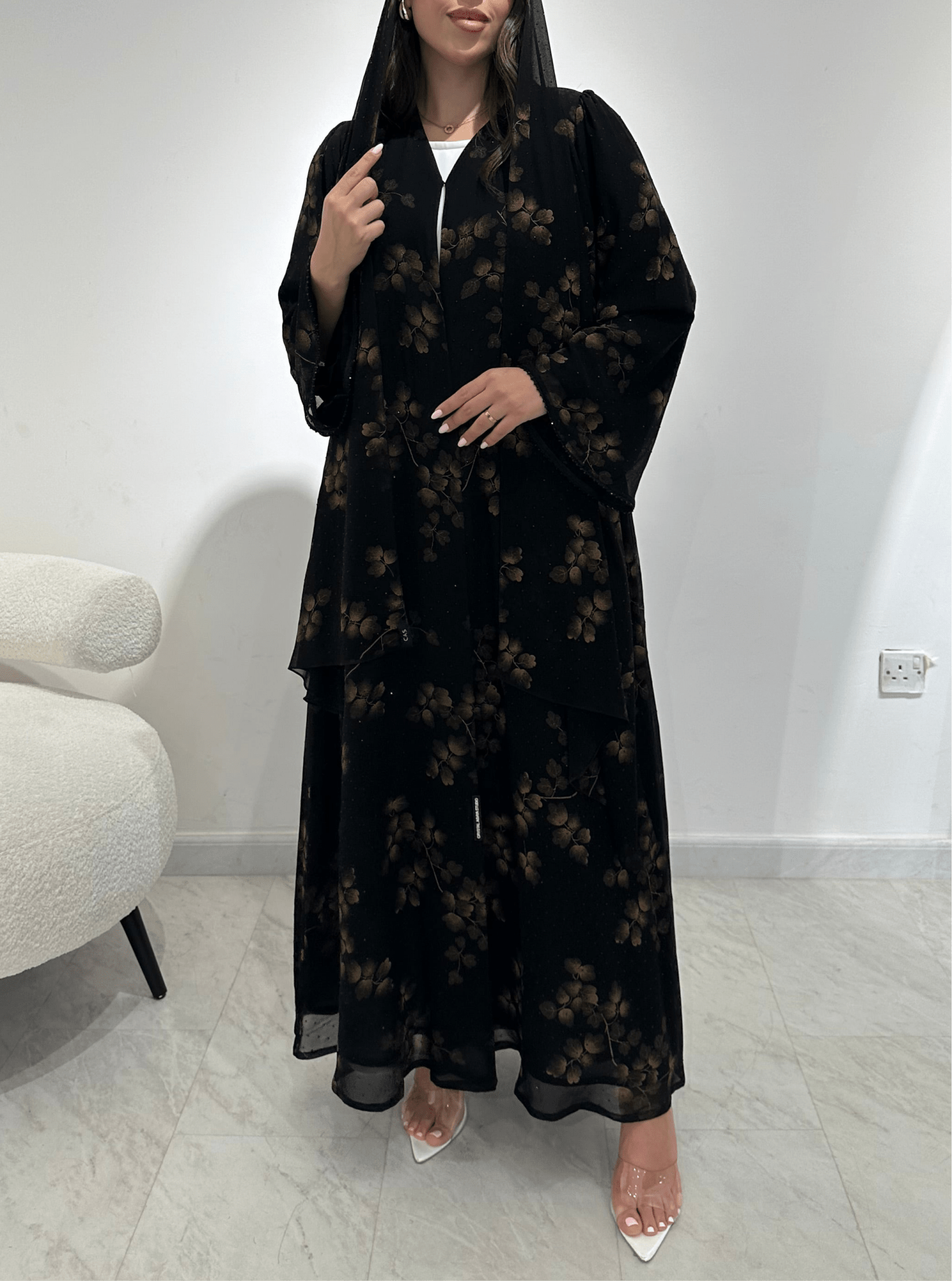 C 1361 - 01 Sepia Beaded Abaya