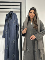 C 1362 - 01 Grey Beaded Abaya