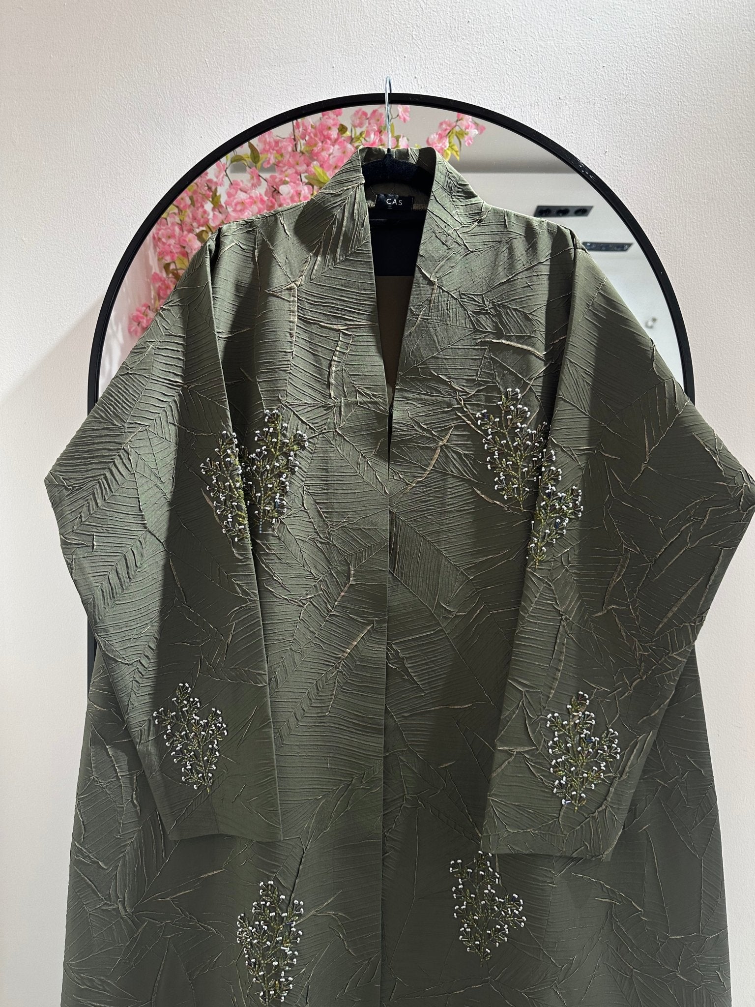 C 1362 - 03 Olive Beaded Abaya