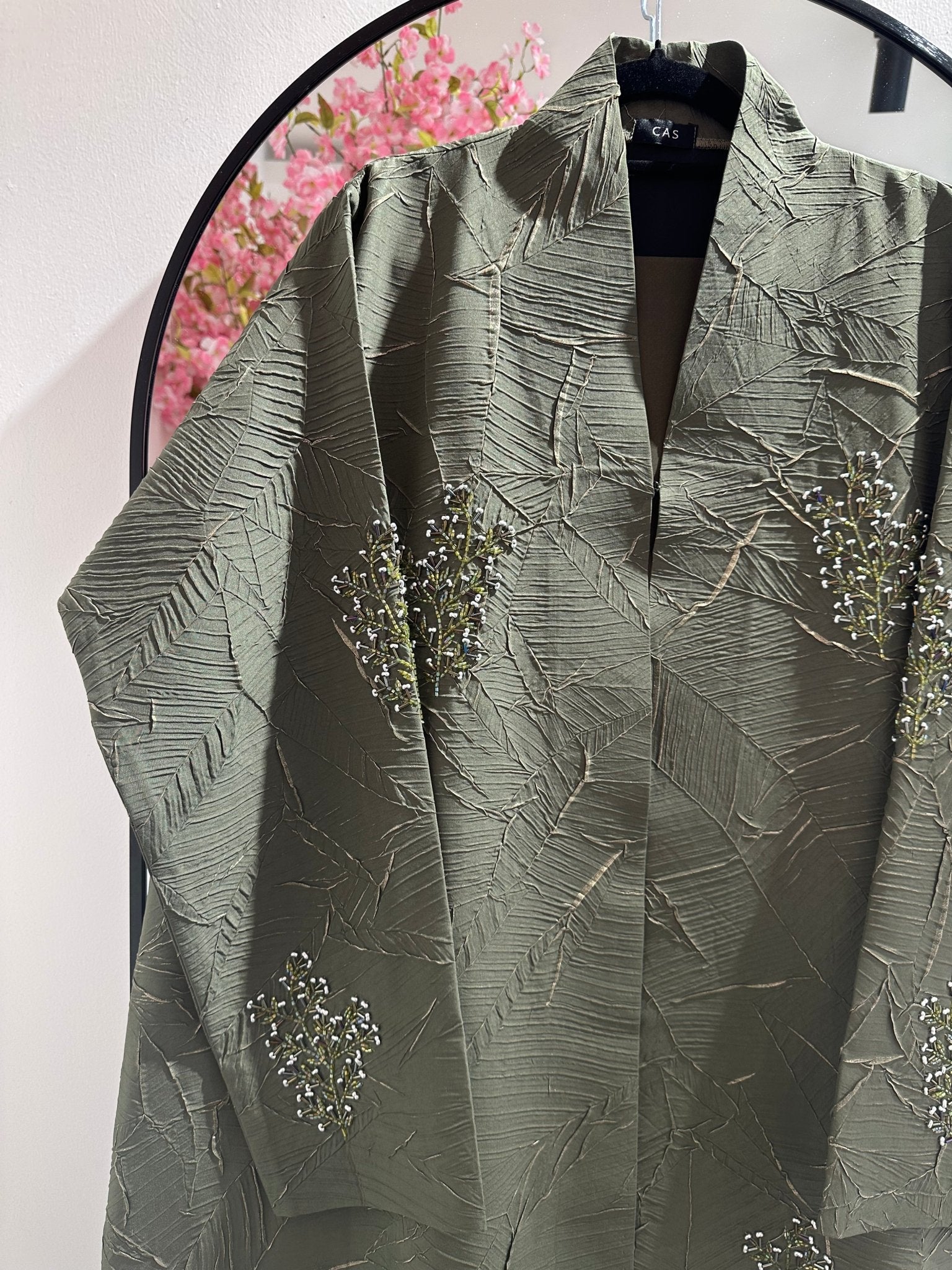C 1362 - 03 Olive Beaded Abaya